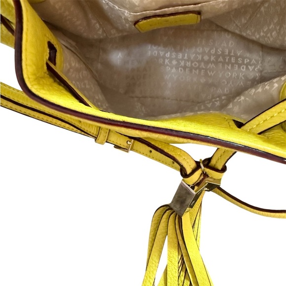 Kate Spade Gray Street Tiny Couper Cubanelle Yellow Drawstring Shoulder Bag - Picture 6 of 6